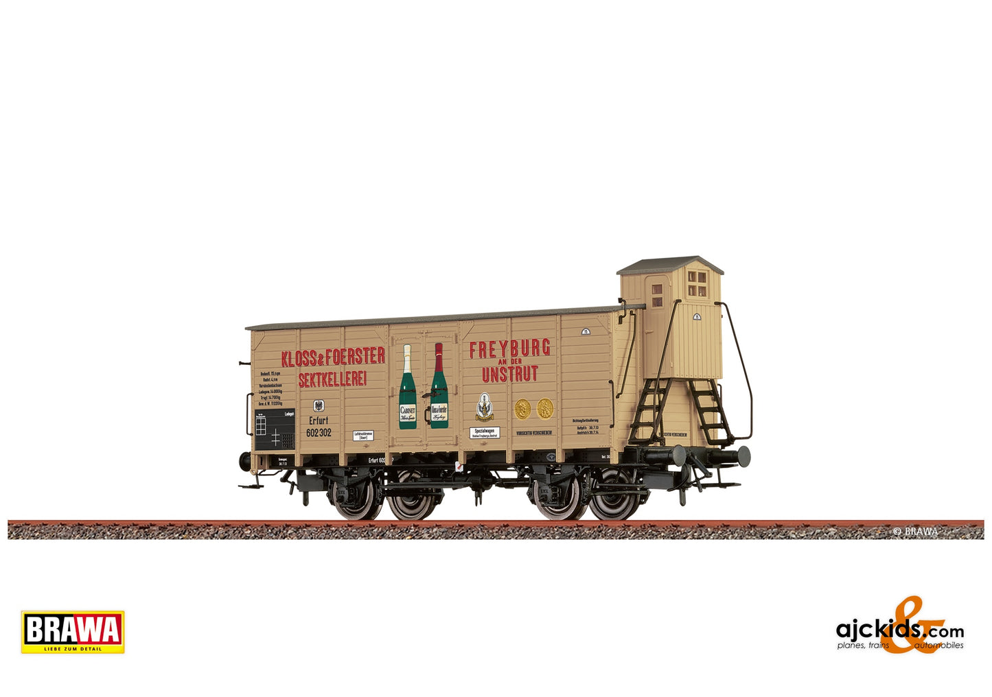 Brawa 50969 H0 Covered Freight Car G10 "Kloss & Foerster" K.P.E.V. at Ajckids. MPN: 4012278509693
