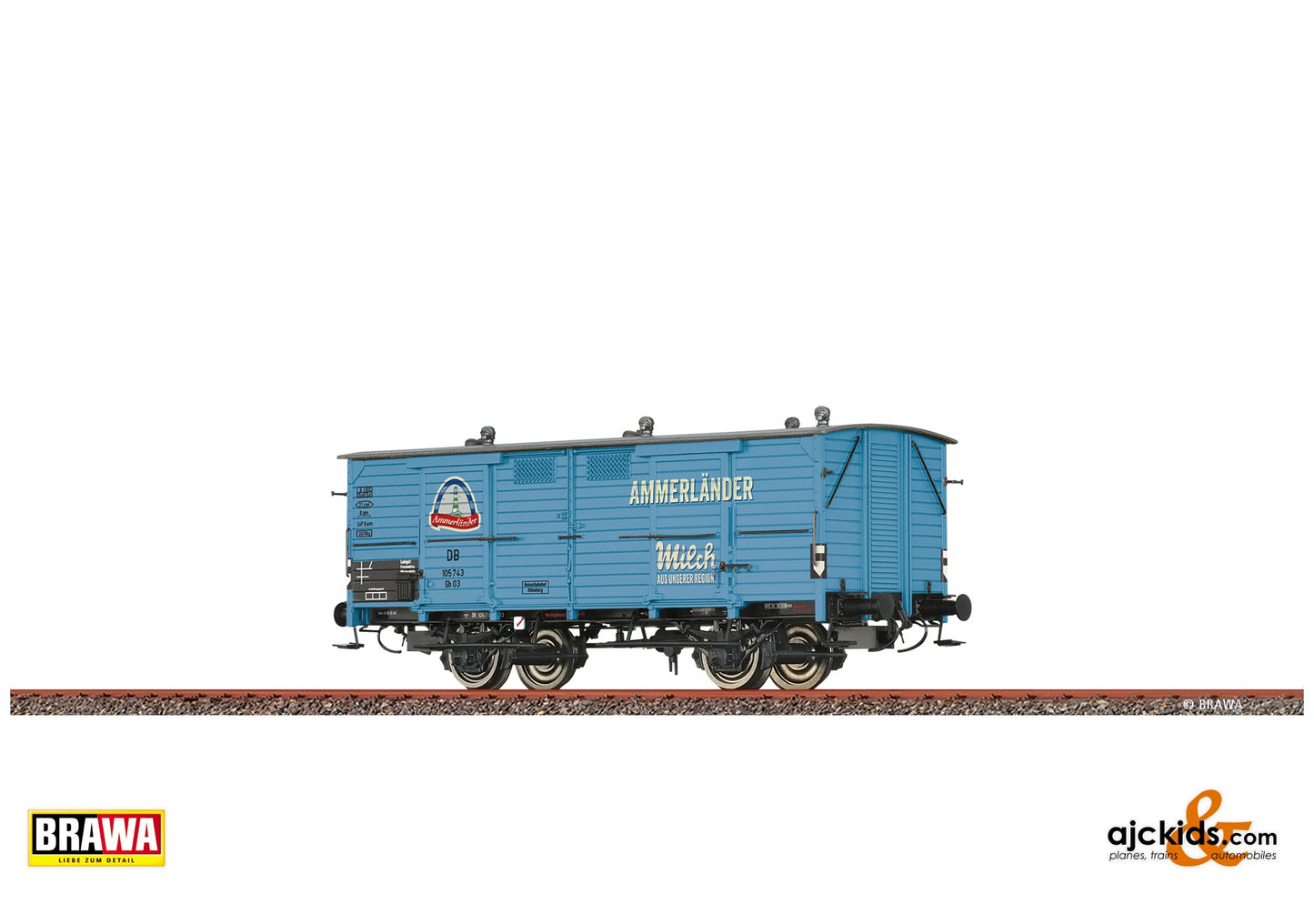 Brawa 50979 H0 Milk Car Gh03 "Molkerei Ammerländer" DB at Ajckids. MPN: 4012278509792