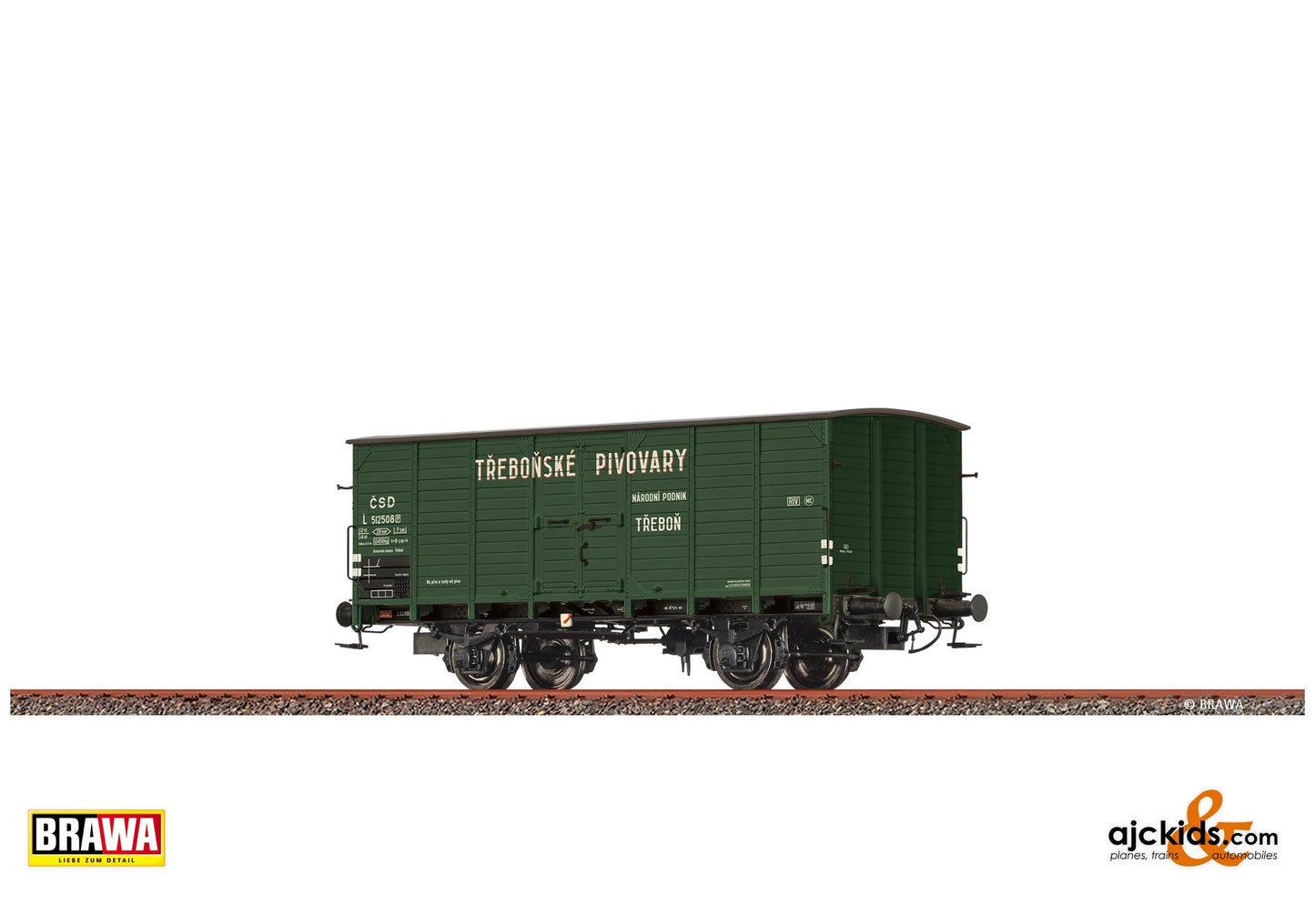 Brawa 50993 H0 Covered Freight Car L "Trebonske Pivovary" CSD at Ajckids. MPN: 4012278509938