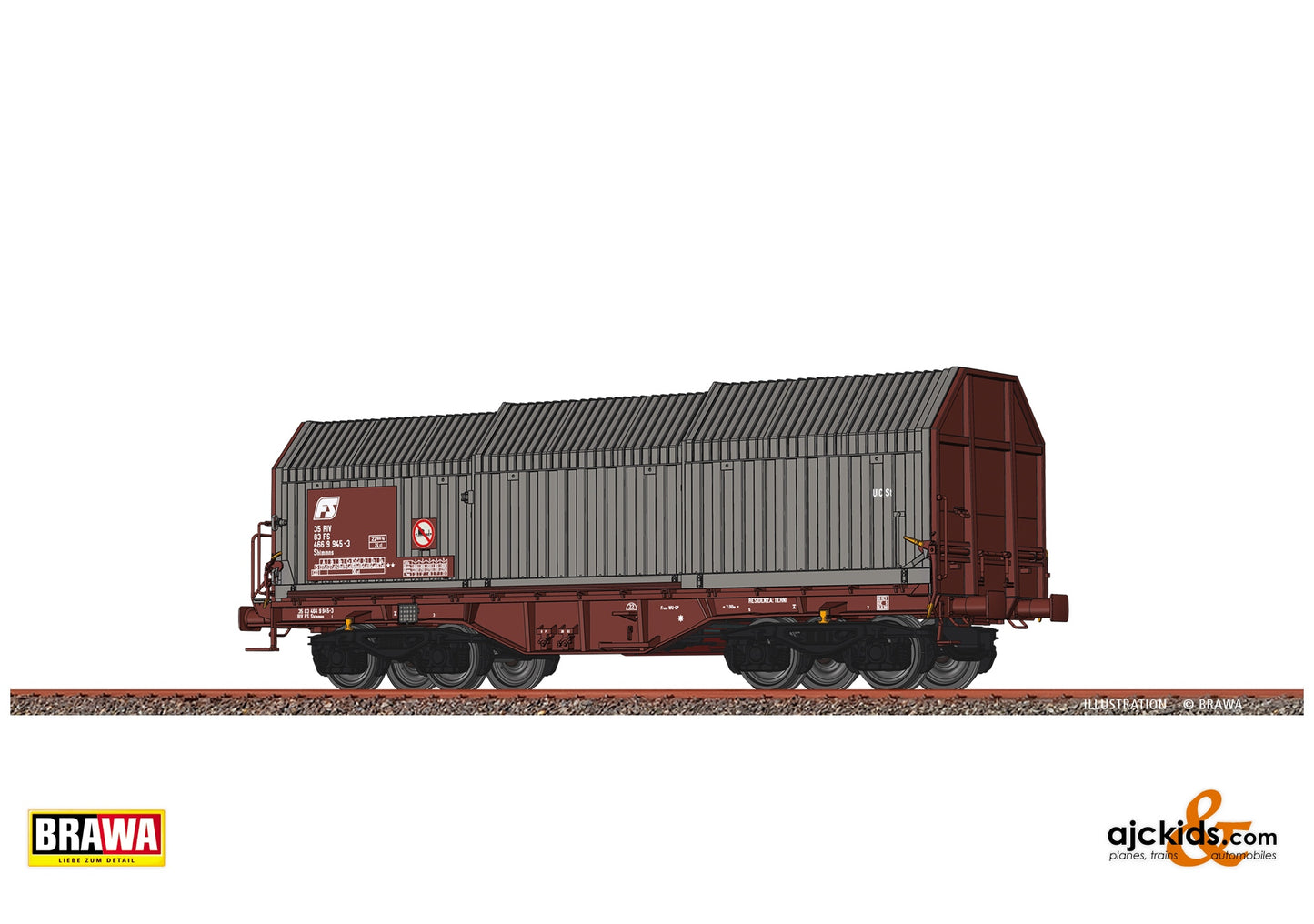 Brawa 51011 H0 Covering Hood Car Shimmns FS at Ajckids. MPN: 4012278510118