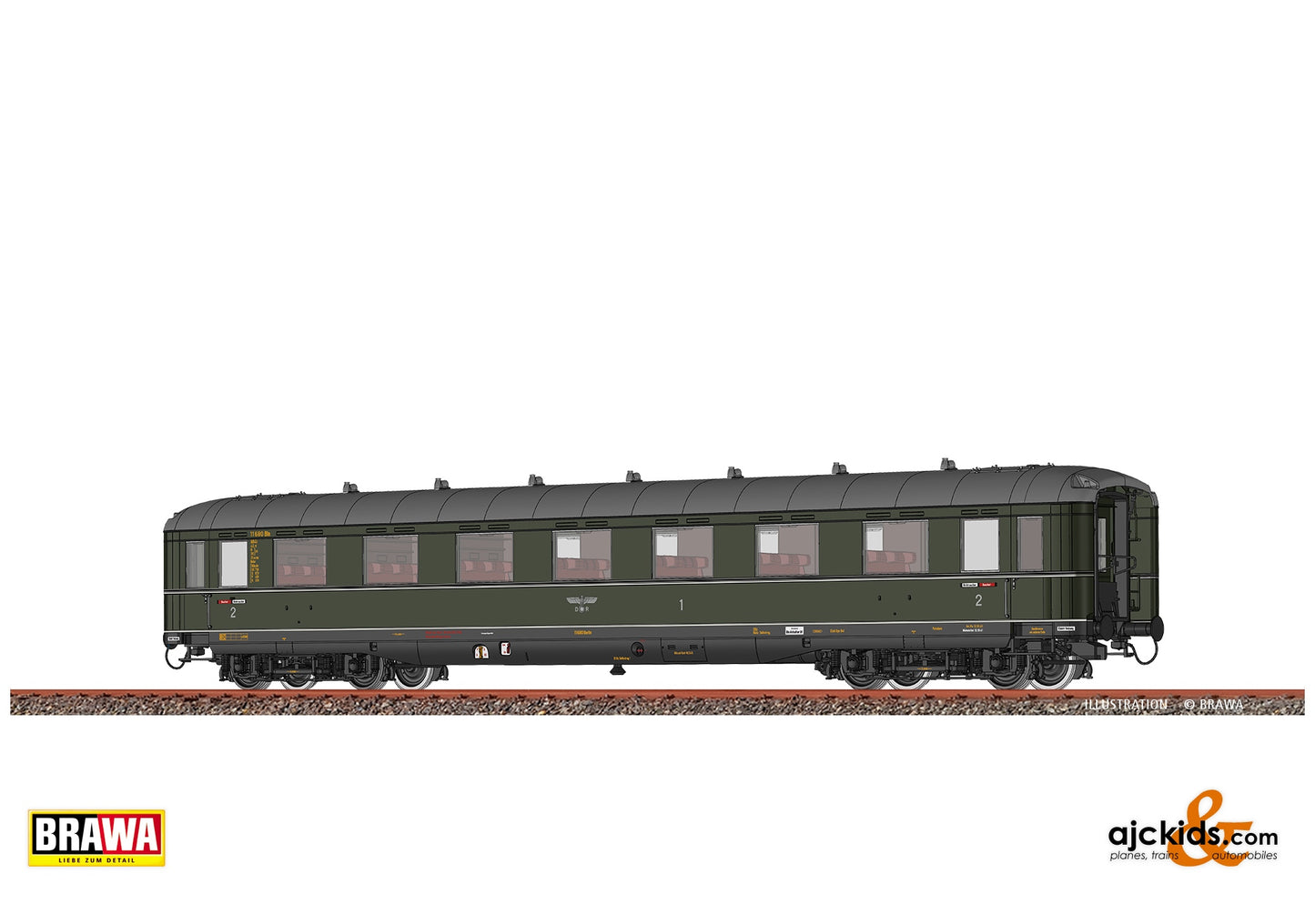 Brawa 51021 H0 Passenger Coach AB4i DRG at Ajckids. MPN: 4012278510217