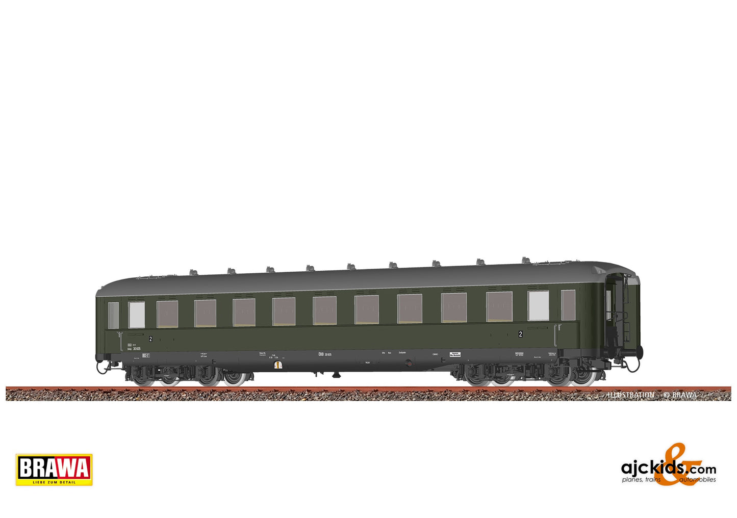 Brawa 51104 H0 Passenger Coach B4üh ÖBB at Ajckids. MPN: 4012278511047