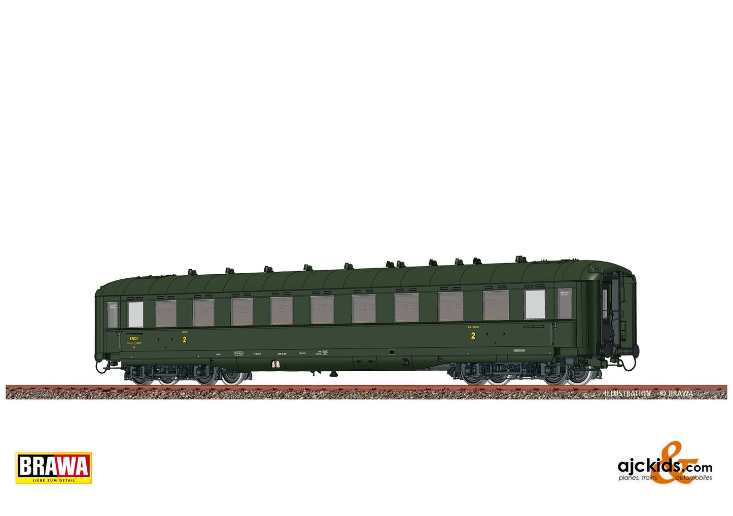 Brawa 51122 H0 Passenger Coach B10myfi SNCF at Ajckids. MPN: 4012278511221