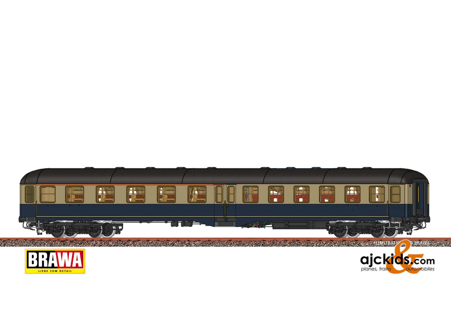 Brawa 58020 - H0 Passenger Car AByl 411 DB, IV DC B+ LED