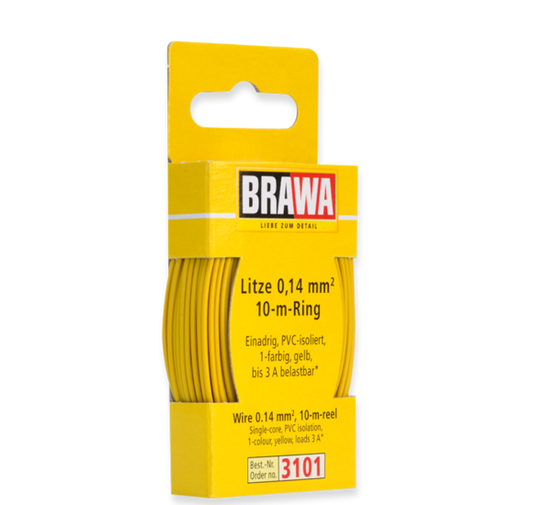 Brawa 3101 - Wire 0.14 MM² 10 m ring yellow