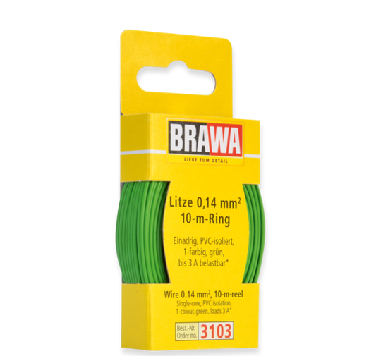 Brawa 3103 - Wire 0.14 MM² 10 m spool green