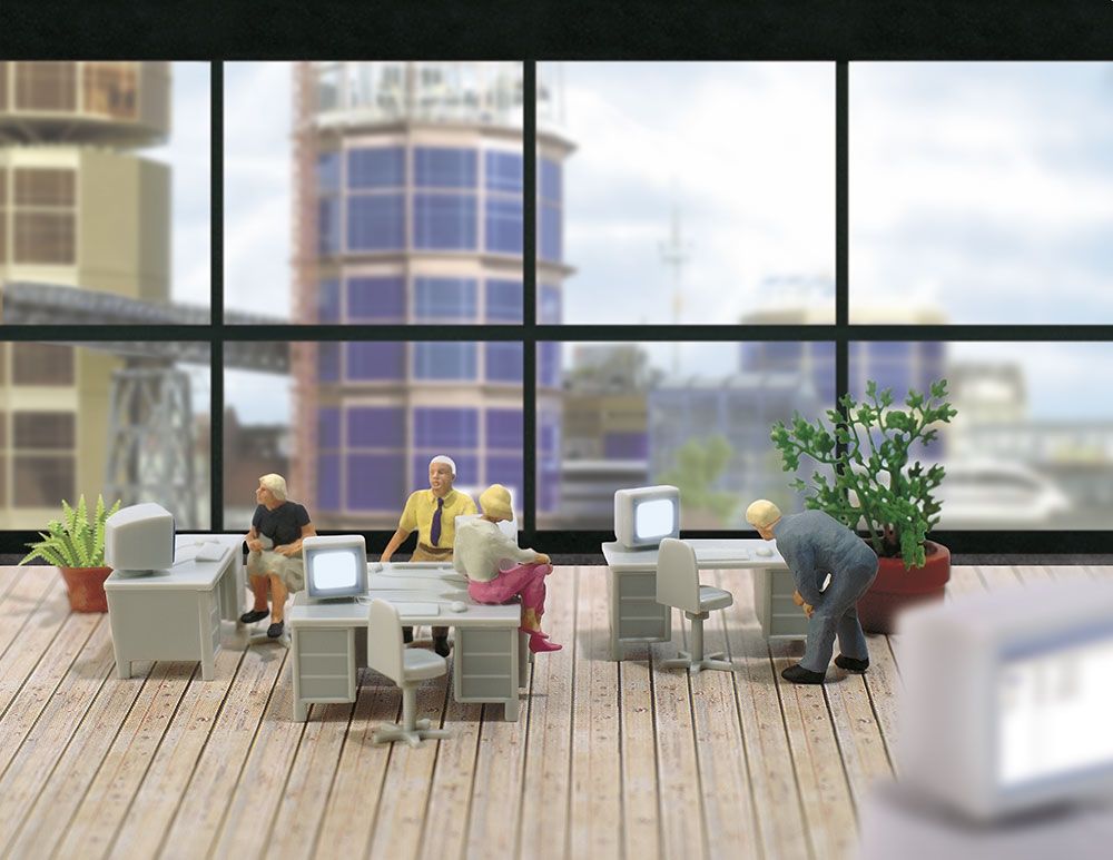 Busch 5402 - Office Set (with "working" monitors)