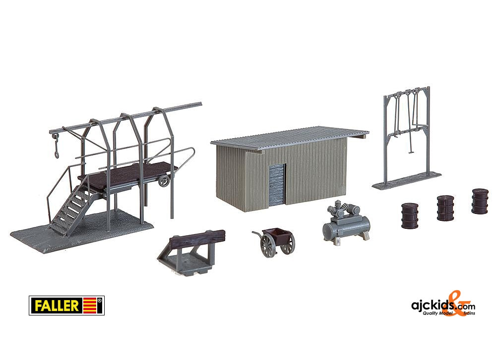 Faller 120139 - Compressor house, pipe blow frame, poker stand