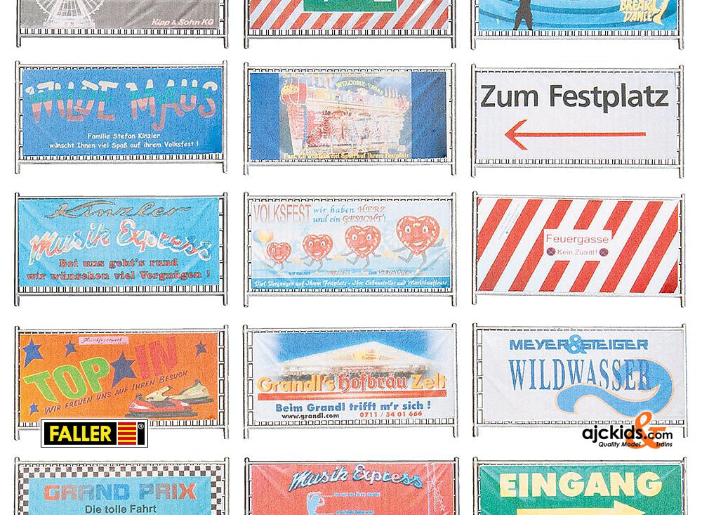 Faller 140358 - Fairground barriers and signs, 720 mm