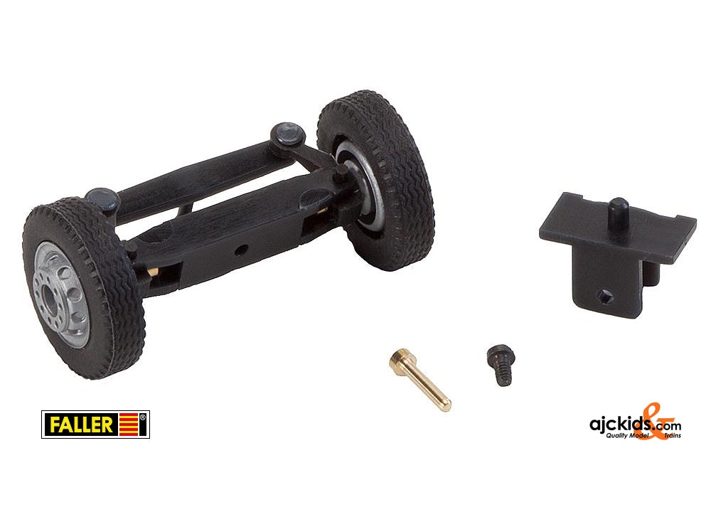 Faller 163002 - Front axle, completely assembled for lorries / buses (with wheels)