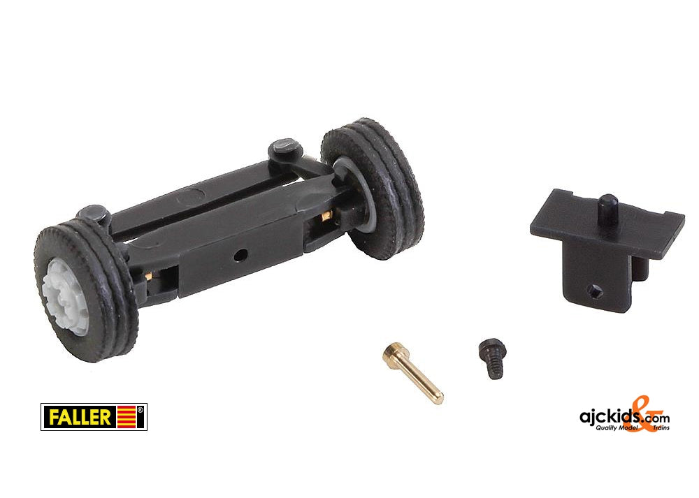 Faller 163012 - Front axle, completely assembled for lorries 7.5 t. (with wheels)