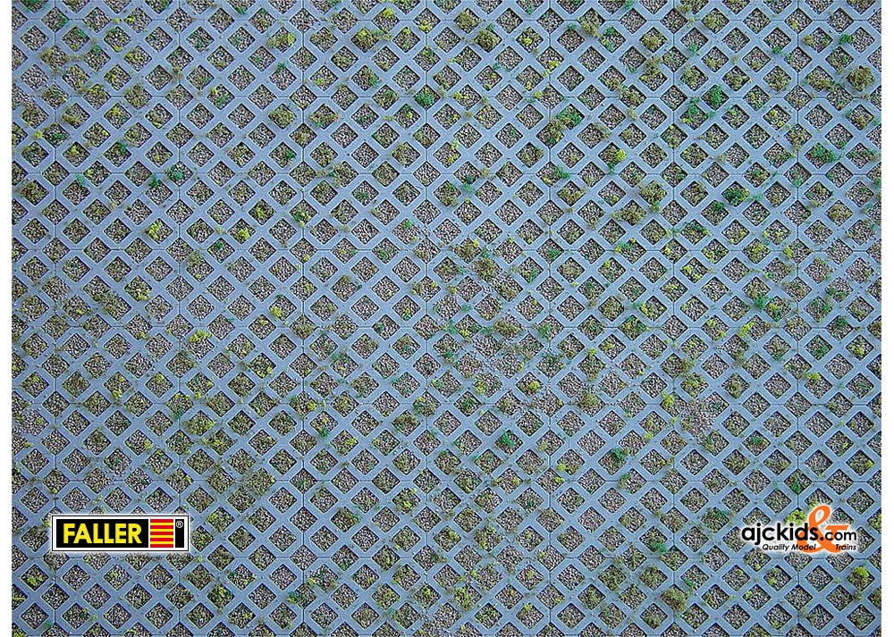 Faller 170625 - Wall card, Diamond perforated bricks with grass