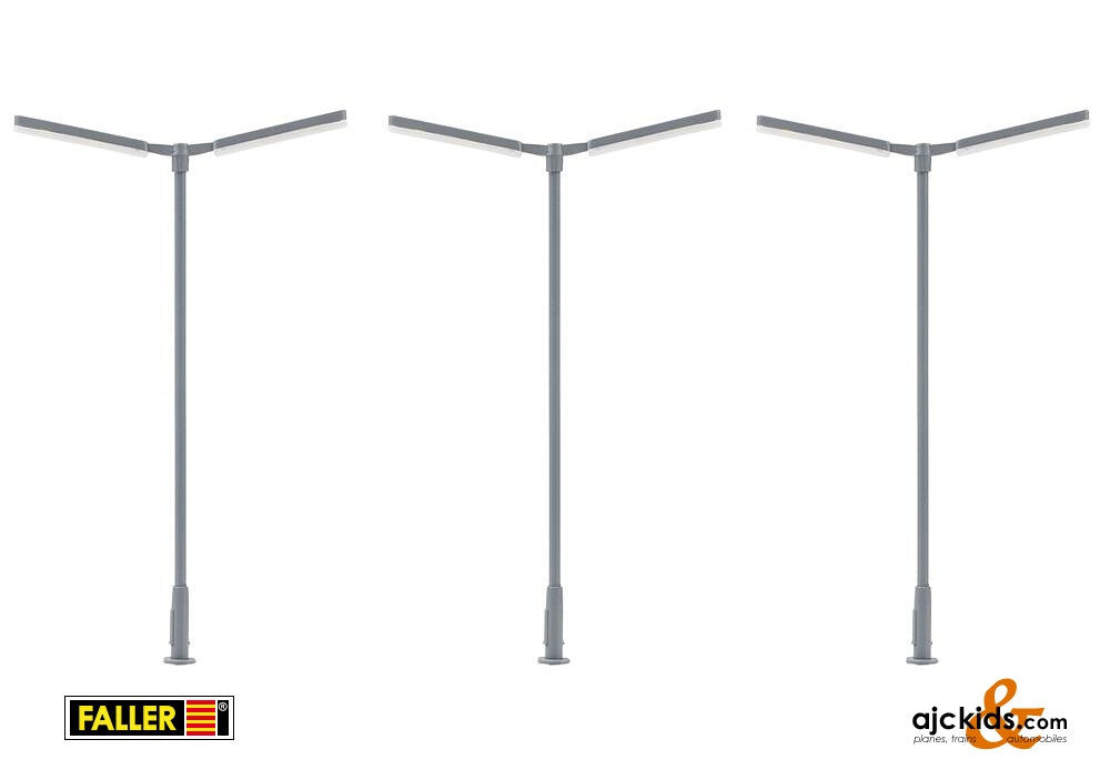 Faller 180122 - LED Mizzen-mast light, dual-arm, cold white, 3 pieces at Ajckids.com