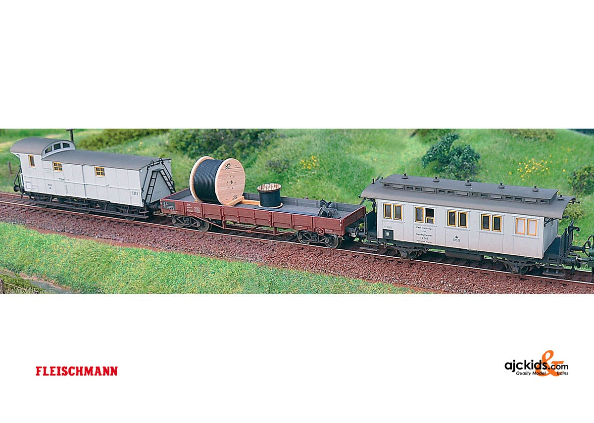 Fleischmann 506702 3 piece set: Construction train wagon