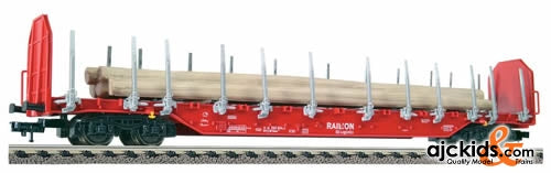 Fleischmann 525403 Four-axled stake wagon in traffic red livery, type Rnoos 644 of the DB AG.