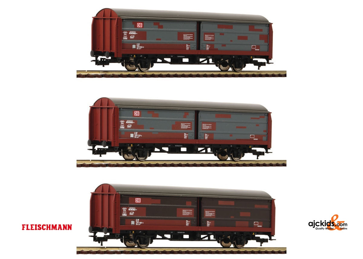 Fleischmann 533709 3 piece set sliding wall wagons (weathered)