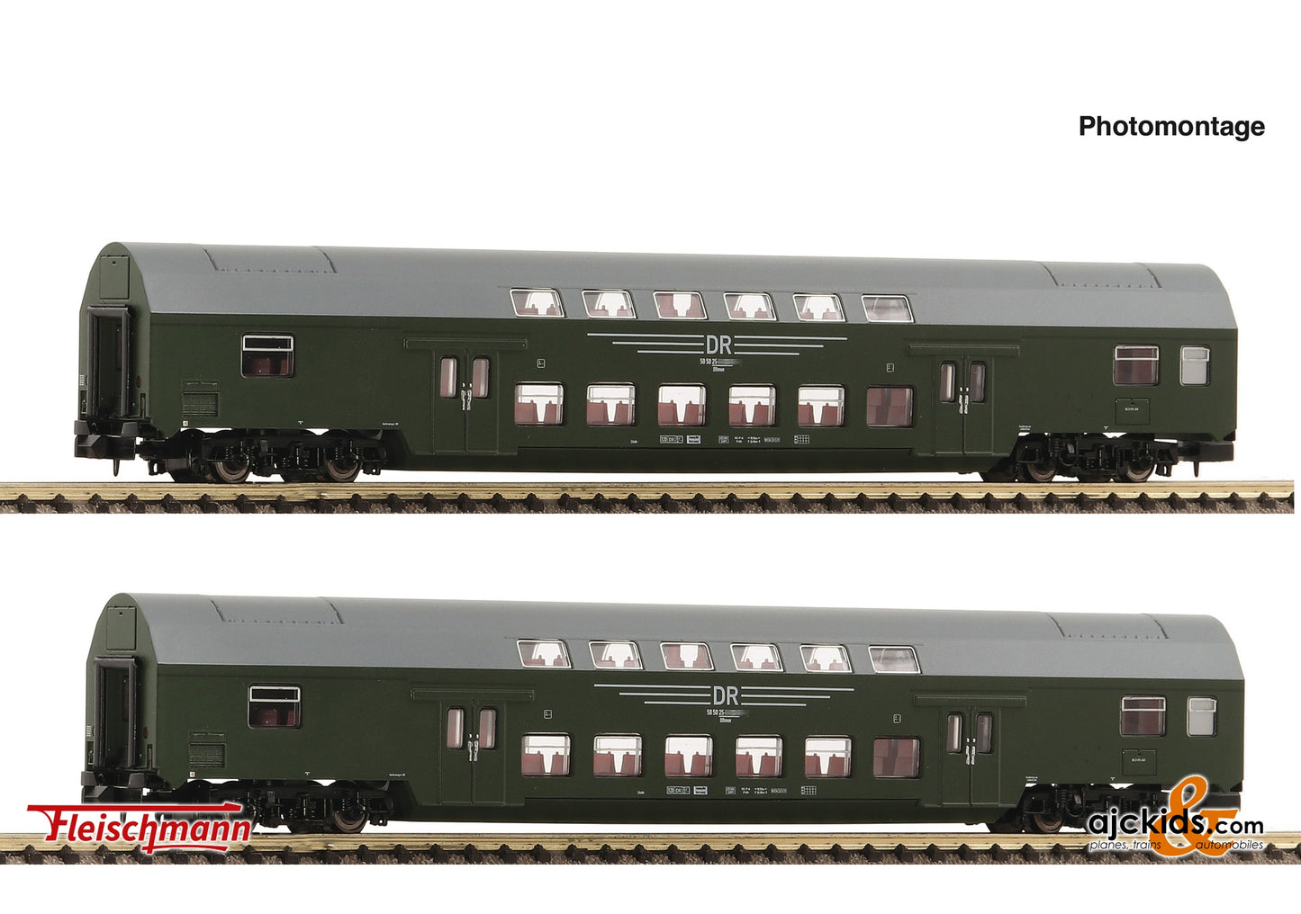 Fleischmann 6260042 - 2-piece set 2: Double-dec ker coaches, DR, EAN: 4005575261968