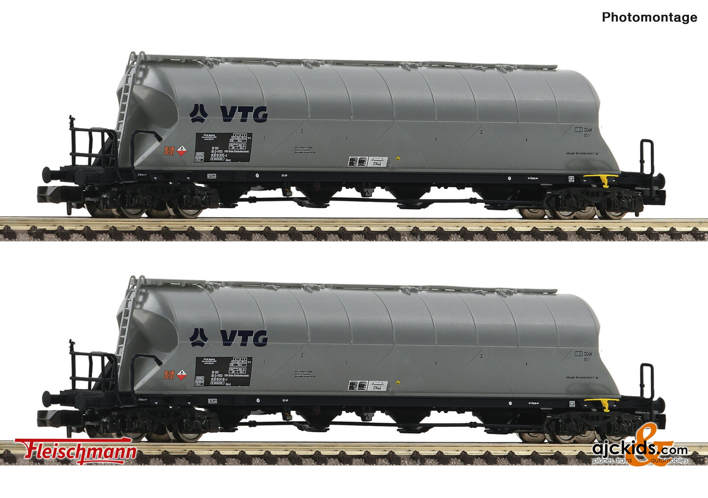 Fleischmann 6660003 - 2-piece set: Dust silo wagon, VTG at Ajckids.com