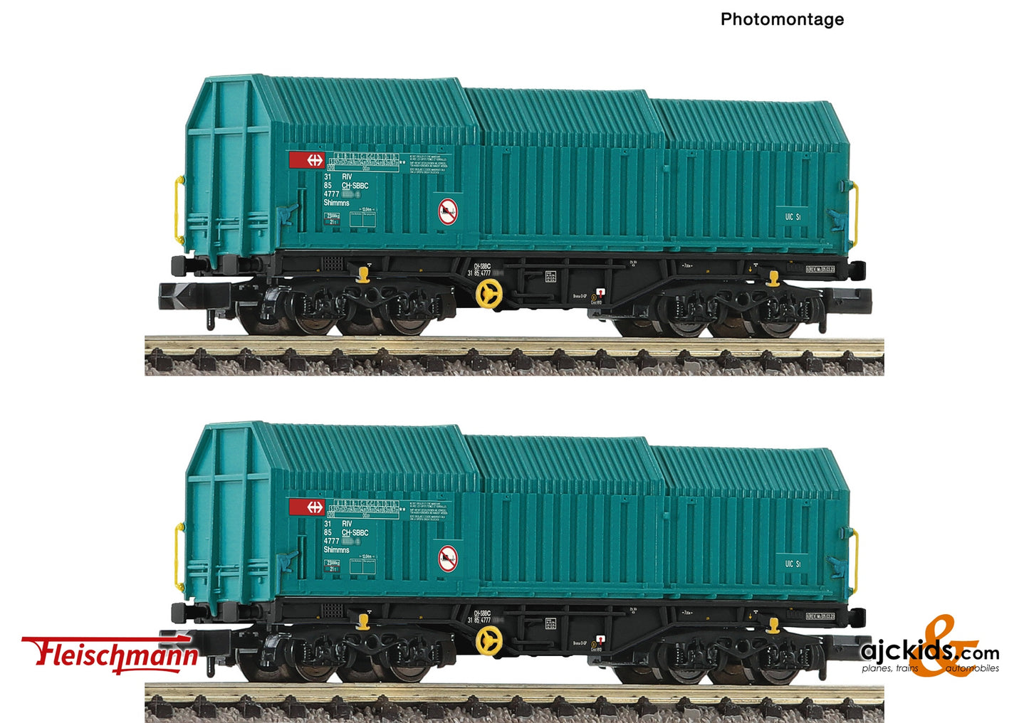 Fleischmann 6660037 - 2-piece set: Telescopic c overed wagon, SBB, EAN: 4005575260664