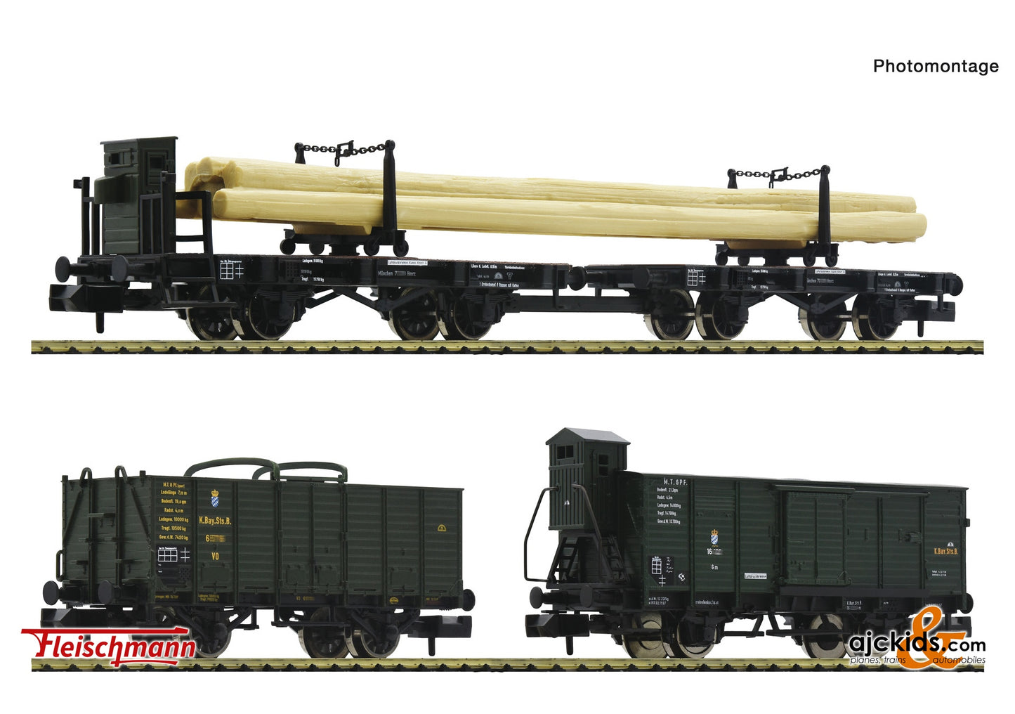 Fleischmann 6660061 - 3-piece set: Freight wago ns, K.Bay.Sts.B., EAN: 4005575261180