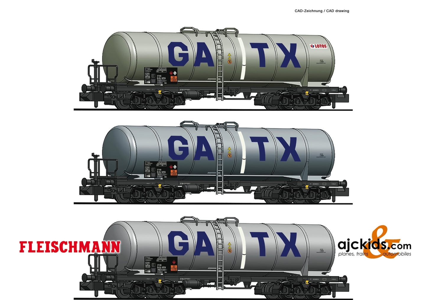 Fleischmann 825813 - 3 piece set tank wagons GATX