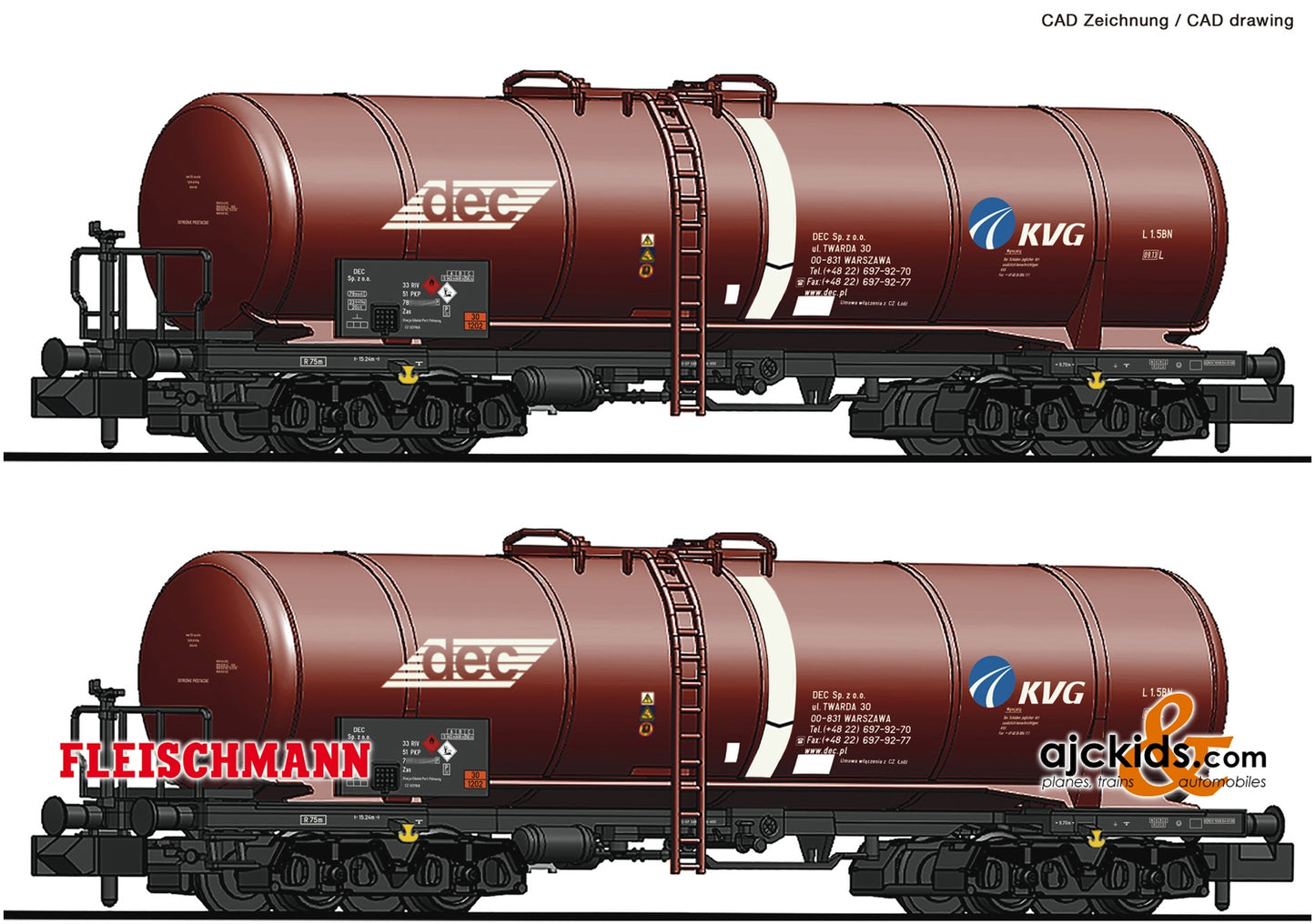 Fleischmann 825814 - 2 piece set tank wagons KVG