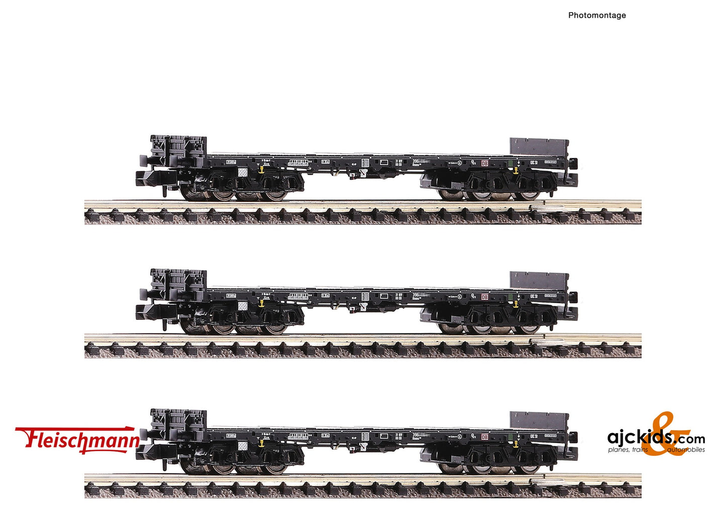 Fleischmann 826710 -3 piece set: Flat wagons, DB AG