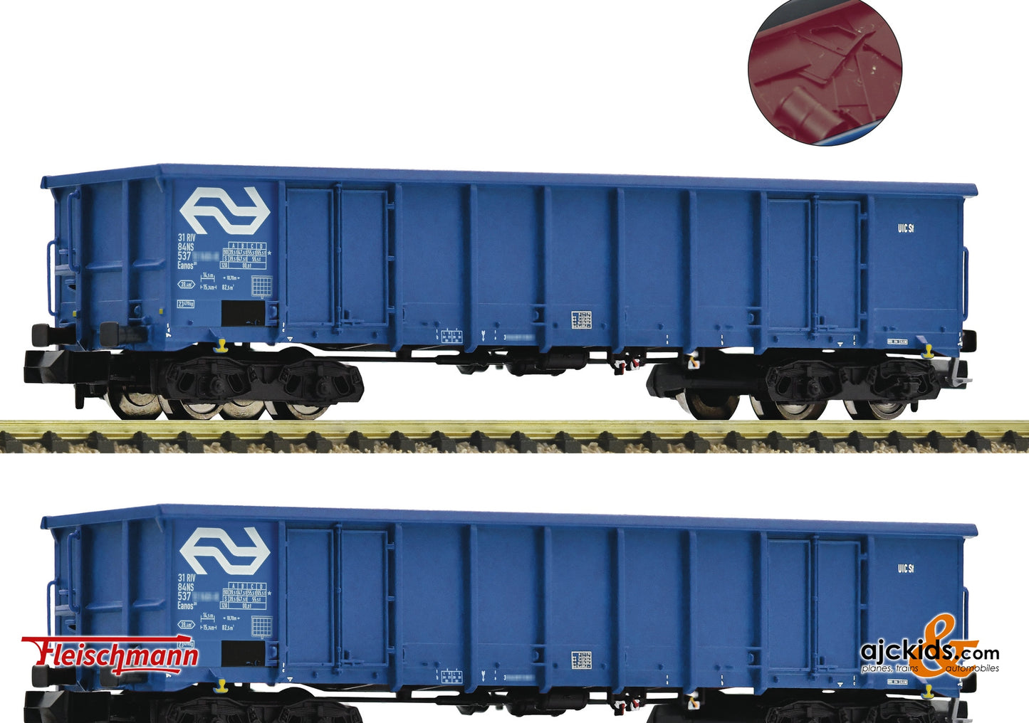 Fleischmann 830258 - 2-piece set: Open goods wagon, NS at Ajckids.com