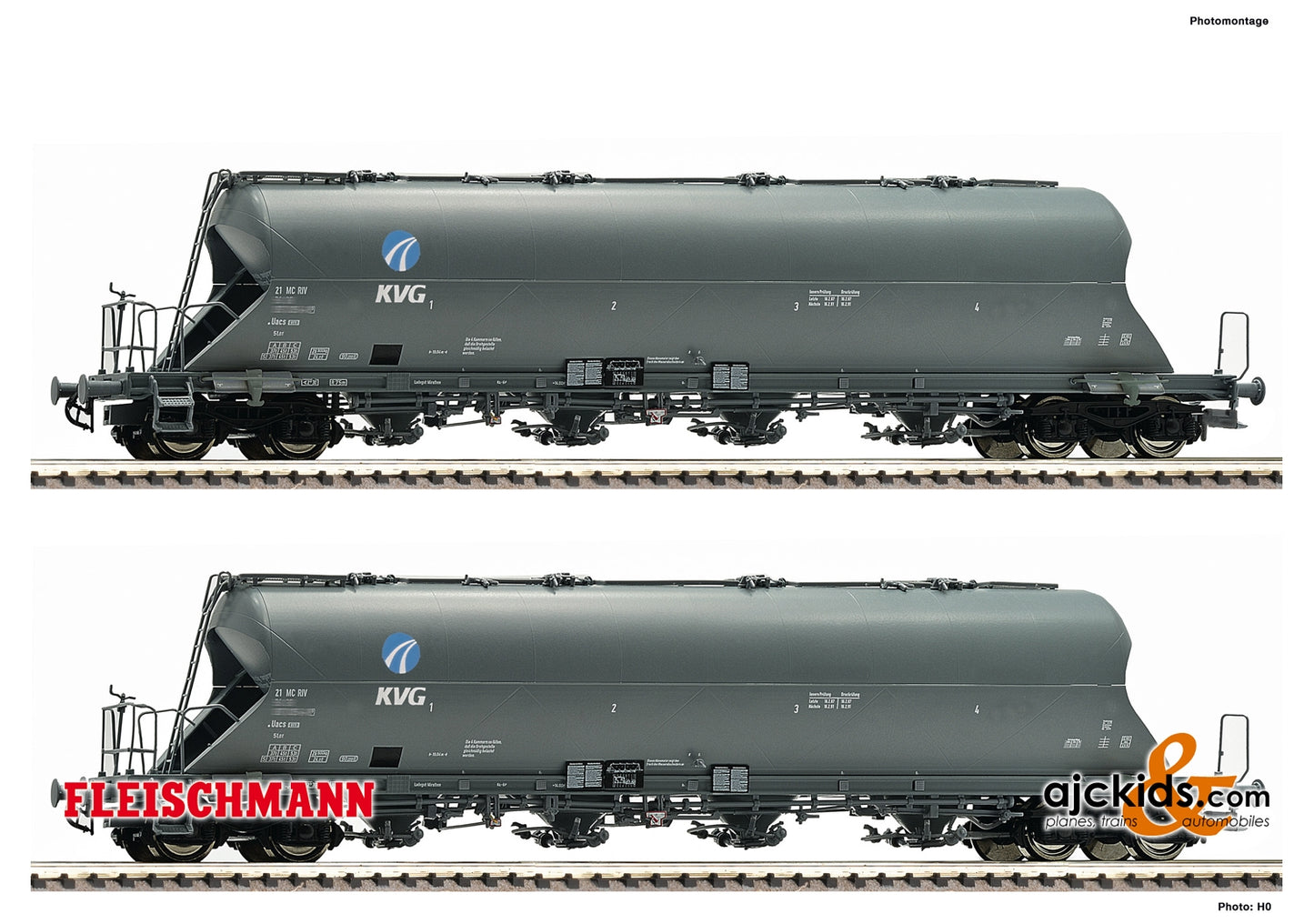 Fleischmann 849002 - 2 piece set dust silo wagons