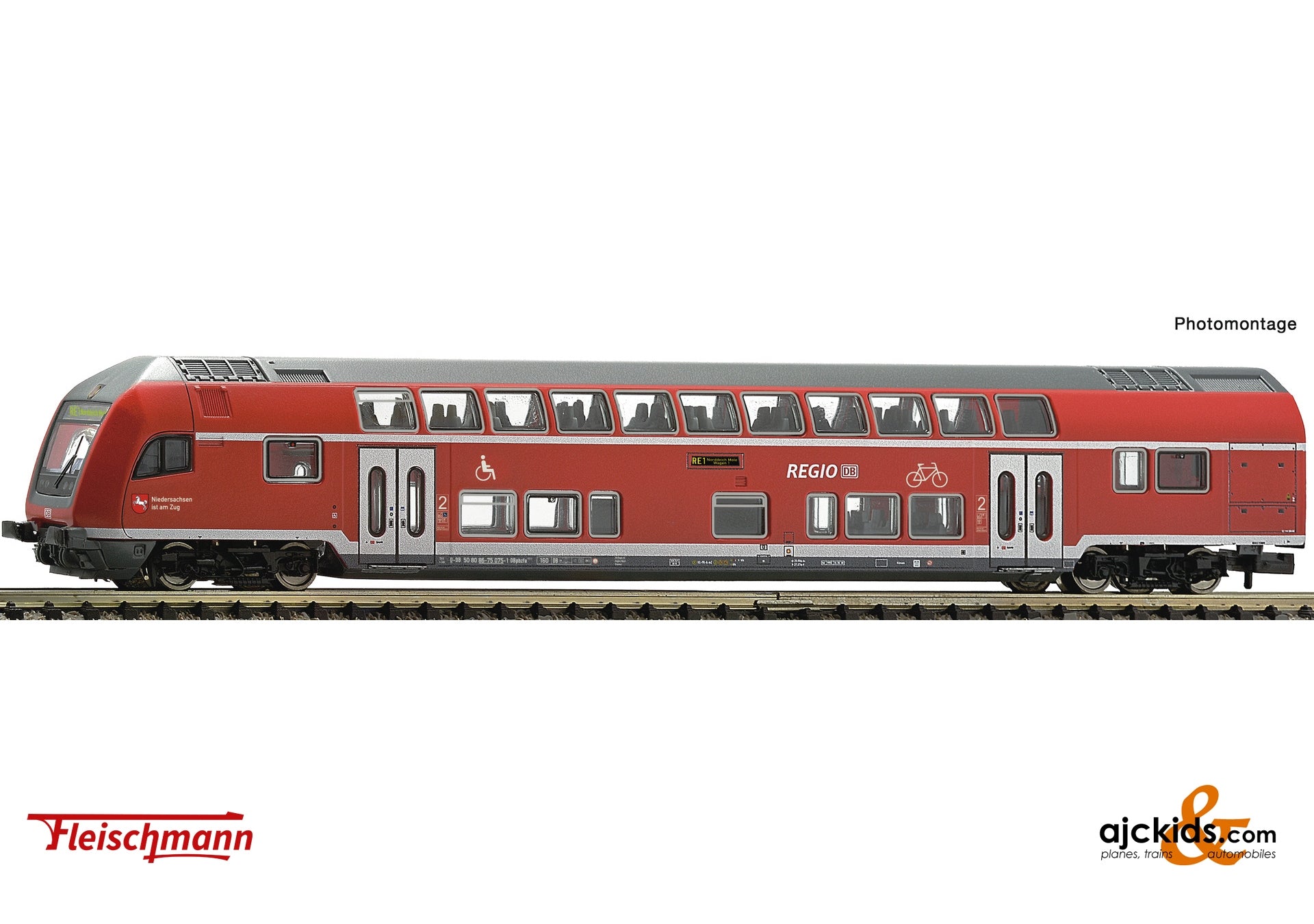 Fleischmann 862086 - 2nd class double-deck control cab coach, DB AG