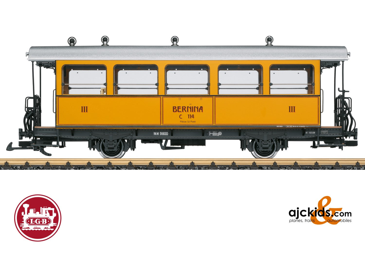 LGB 30563 - RhB Bar Car, Car Number C 114 - G-Scale trains and