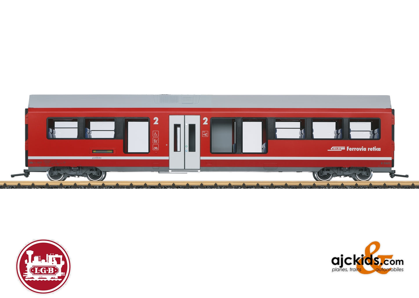 LGB 33100 - RhB Intermediate Car for the Class ABe 4/16 "Capricorn" Powered Rail Car Train