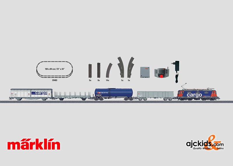 Marklin 29483 - Starter Set Swiss Freight Train with Mobile Station in H0 Scale