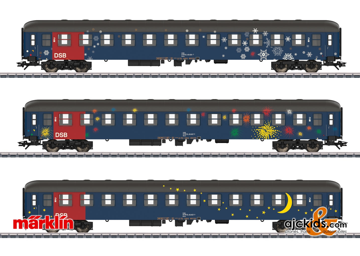 Marklin 42698 DSB Passenger Car Set at Ajckids.com