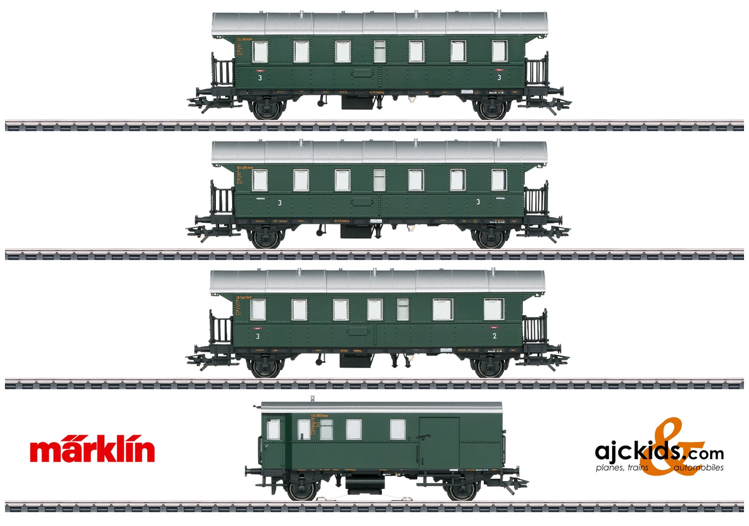 Märklin HOゲージ鉄道模型セット Marklin 43146 Passenger Car Set with a Cab Control Car – Ajckids