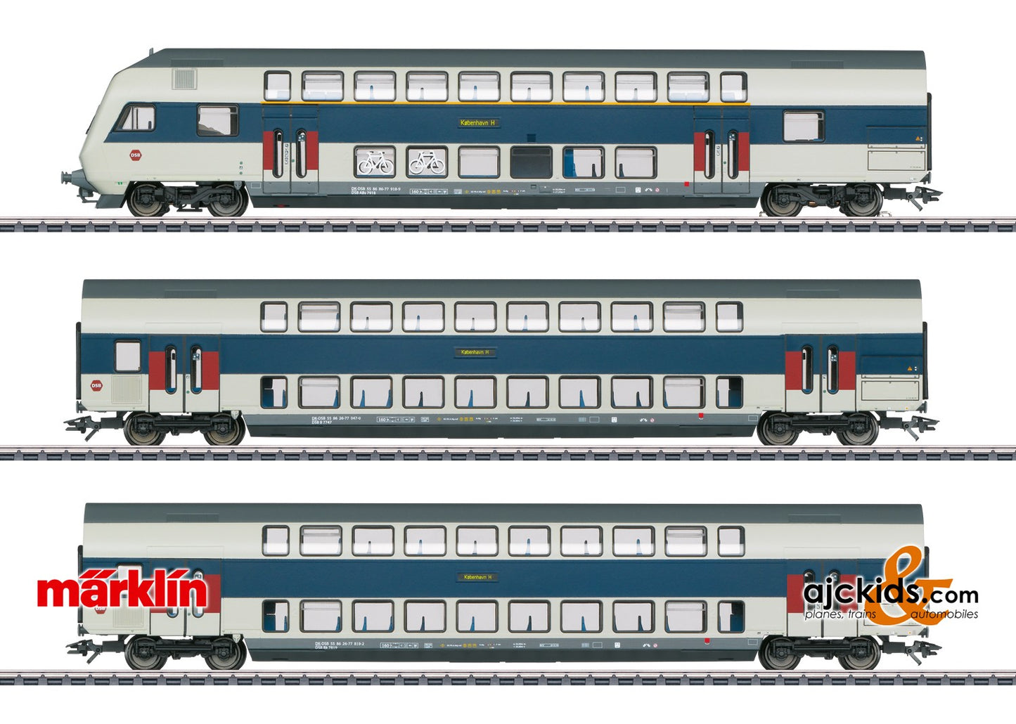 Marklin 43599 - Copenhagen Commuter Service Bi-Level Car Set