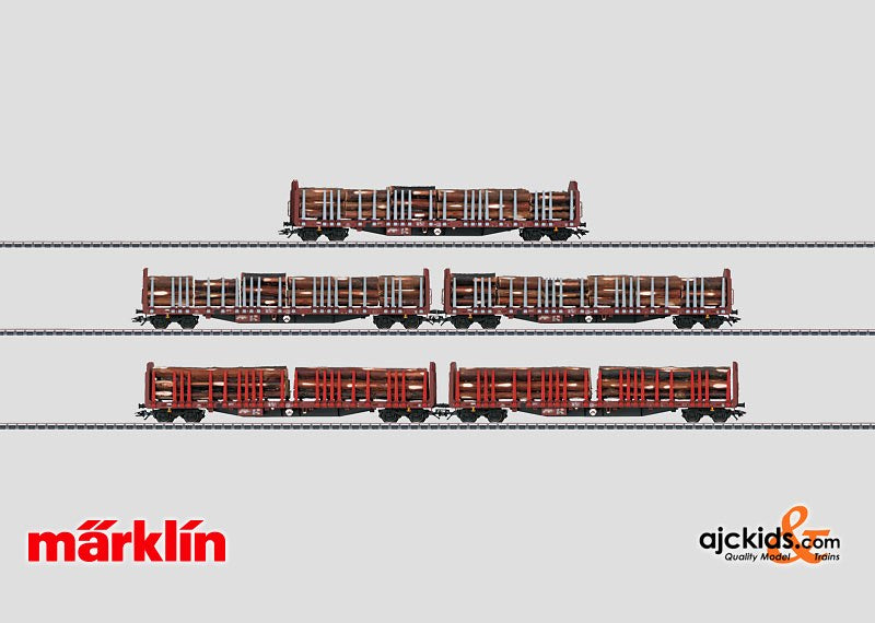 Marklin 47026 - Set with 5 Wood Transport Cars