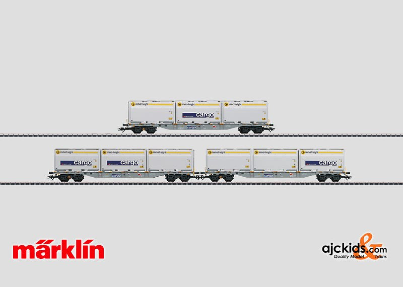 Marklin 47078 - Container Flat Car Set with WoodTainer XXL Containers - external box damage