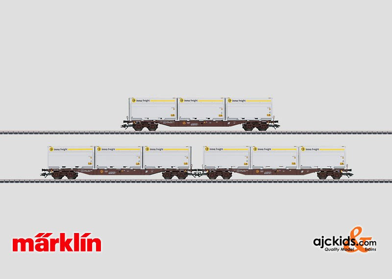 Marklin 47079 - Container Flat Car Set with WoodTainer XXL Containers