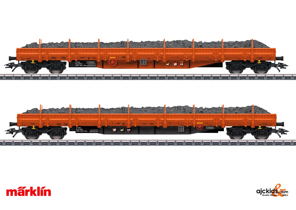 Marklin 47099 - Ballast Transport Low Side Car Set