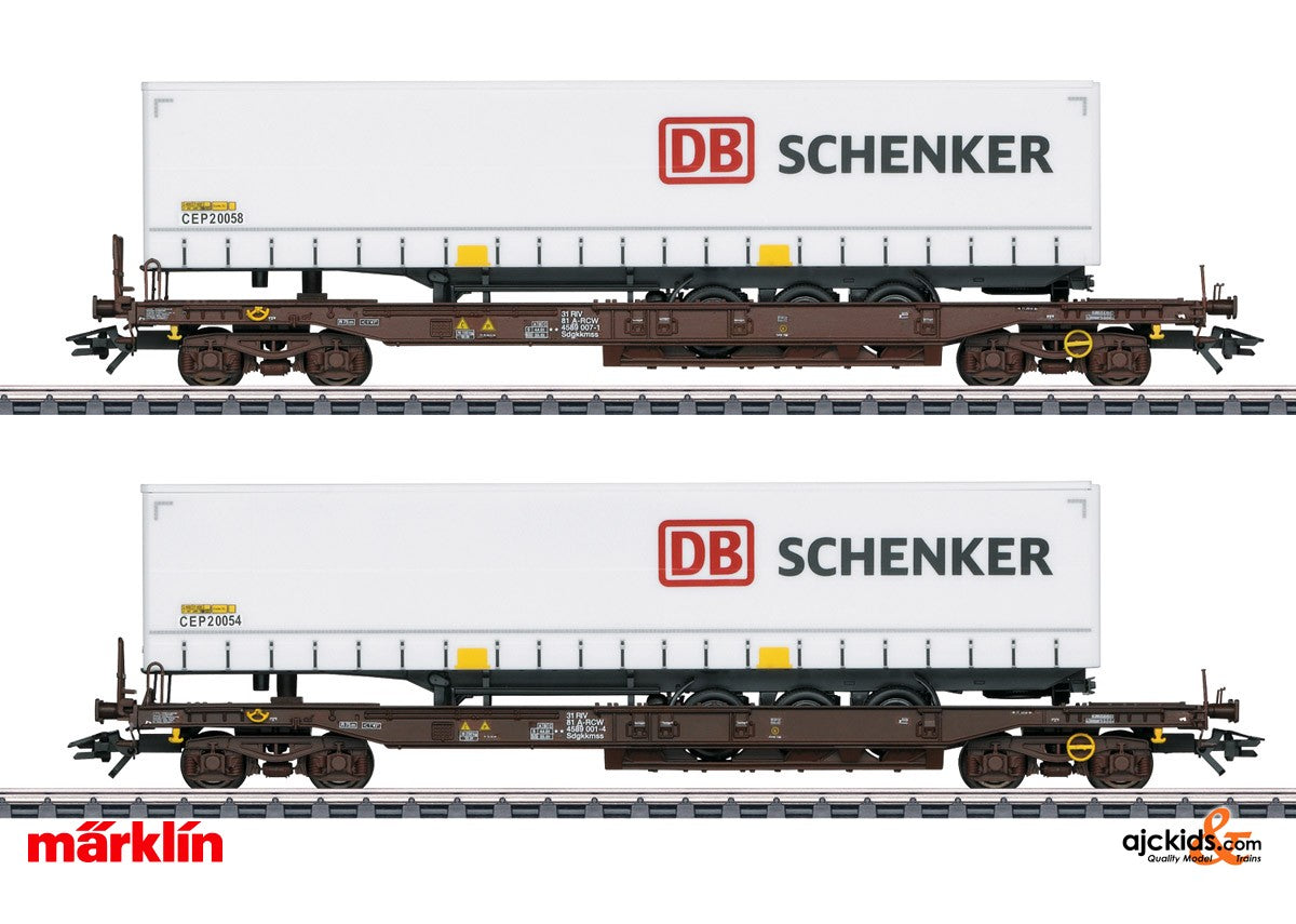 Marklin 47110 - DB Schenker Deep Well Flat Car Set