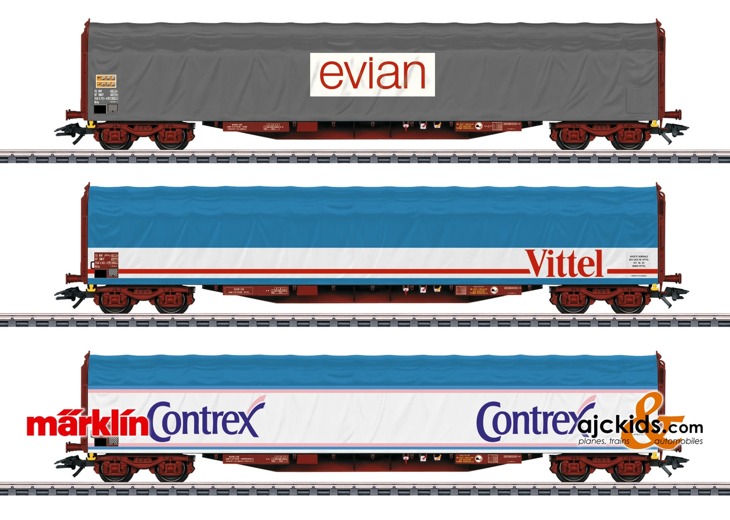 Marklin 47118 - Mineral Water Transport Sliding Tarp Car Set