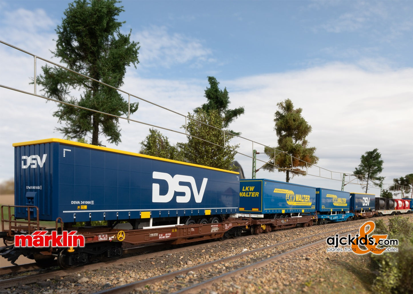 Marklin 47120 - LKW Walter Deep Well Flat Car Set
