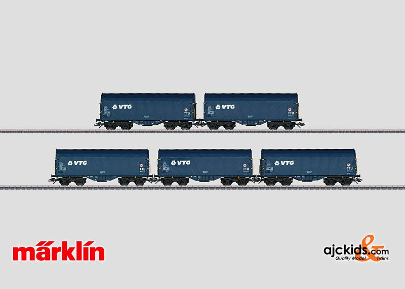 Marklin 47203 - Set with 5 Sliding Tarp Cars VTG