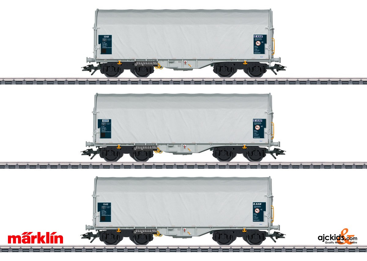 Marklin 47219 - Type Shimmns 62 Sliding Tarp Car Set
