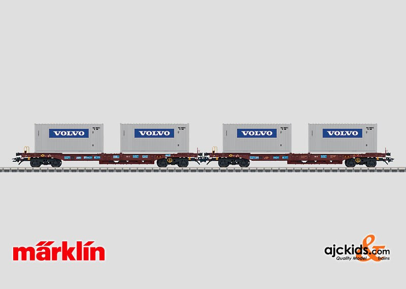 Marklin 47454 - Set with 2 Loaded Deep Well Flat Cars