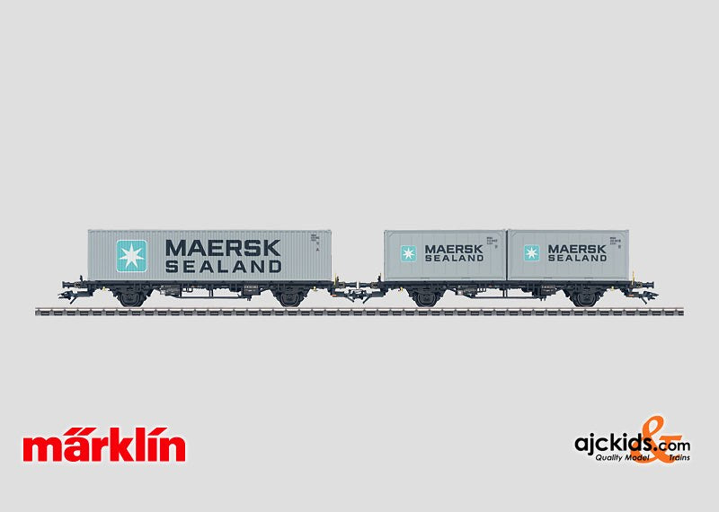 Marklin 47687 - Set with 3 Loaded Deep Well Flat Cars