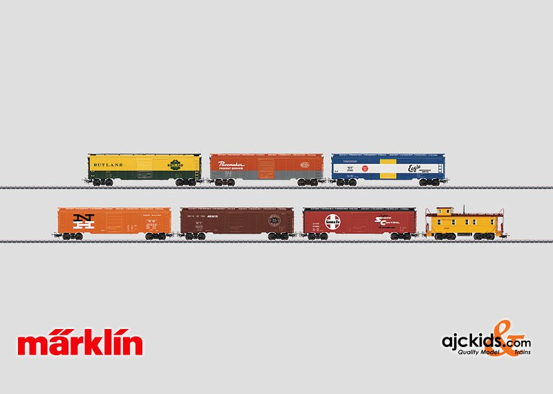 Marklin 47760 - Set with 6 Tin-Plate Freight Cars and caboose