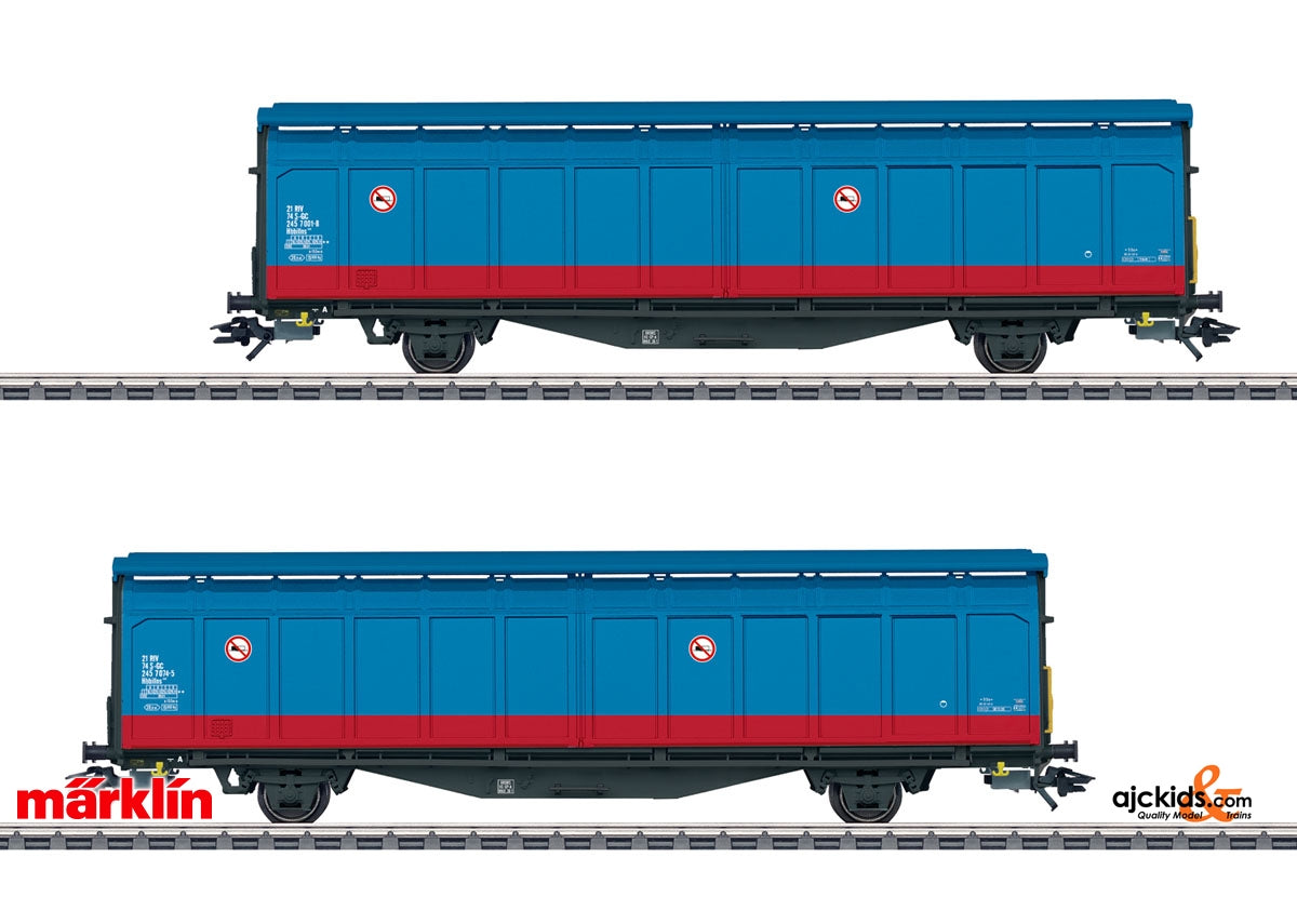 Marklin 48013 - Two Type Hbbillns Sliding Wall Boxcars