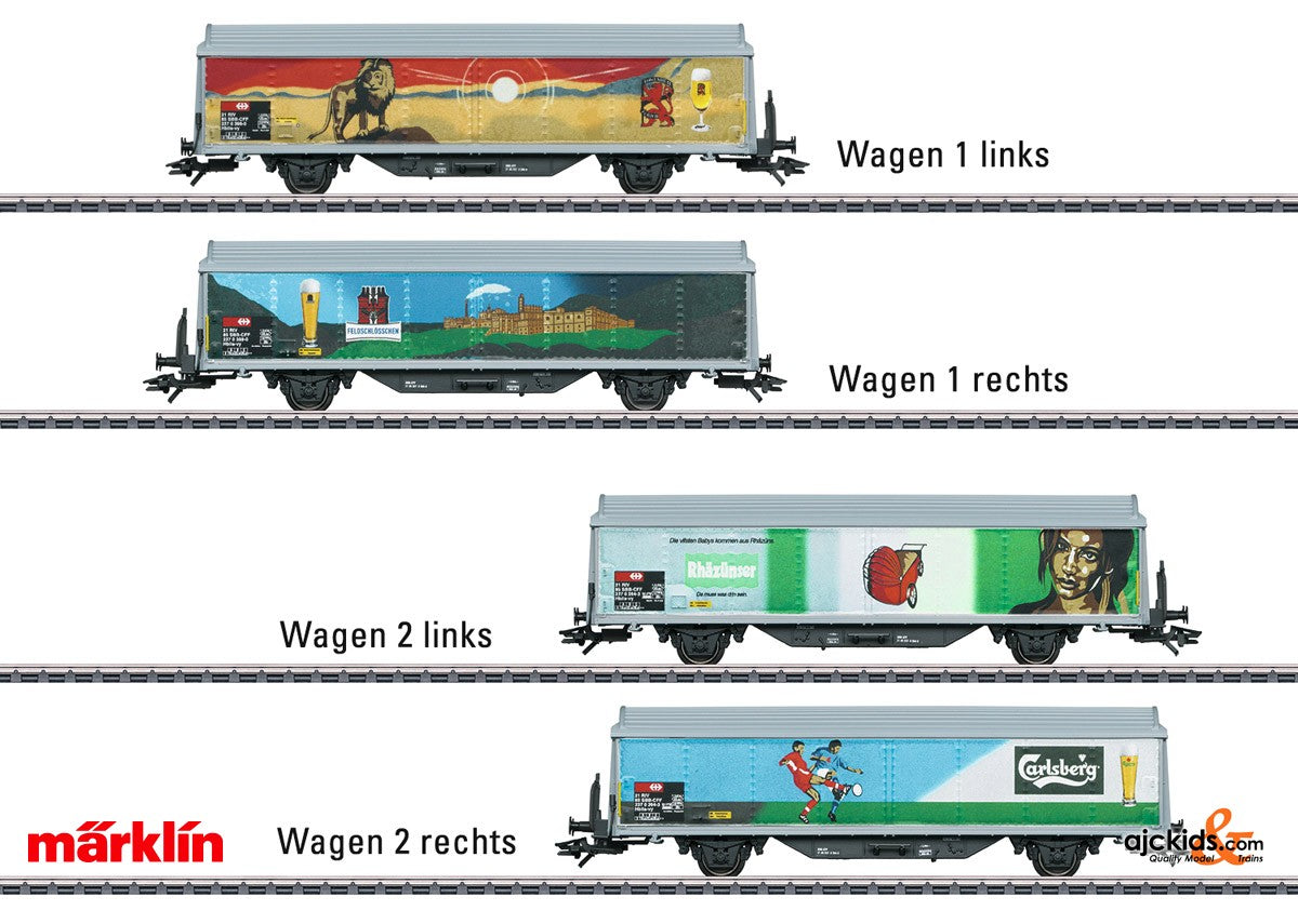 Marklin 48342 - Sliding Wall Boxcar Set